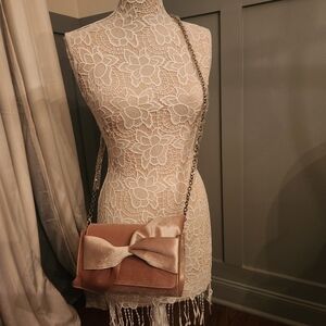 Anthropologie Crossbody Blush Bow Purse NEW